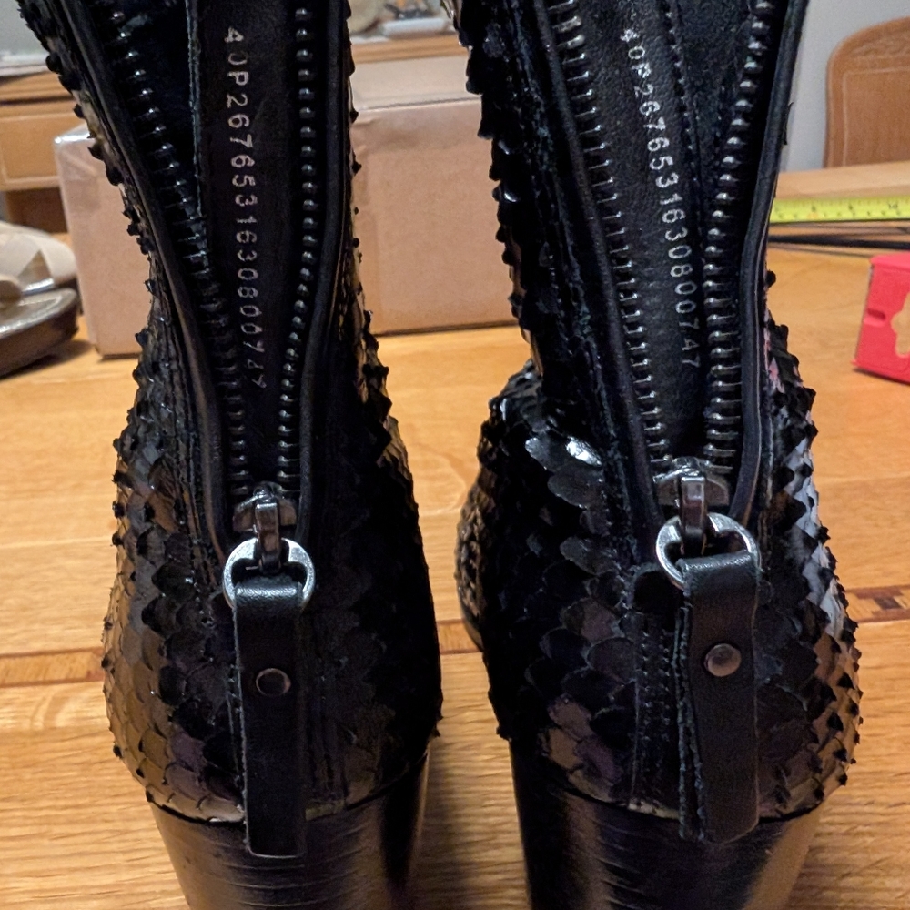 NWOT Ecco Shape 55 Leather Snakeskin Effect Boots,40 - Picture 4 of 8